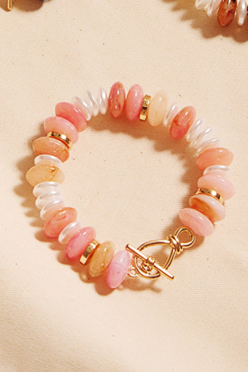 Assorted Resin Oval Ombre Beaded Bracelets