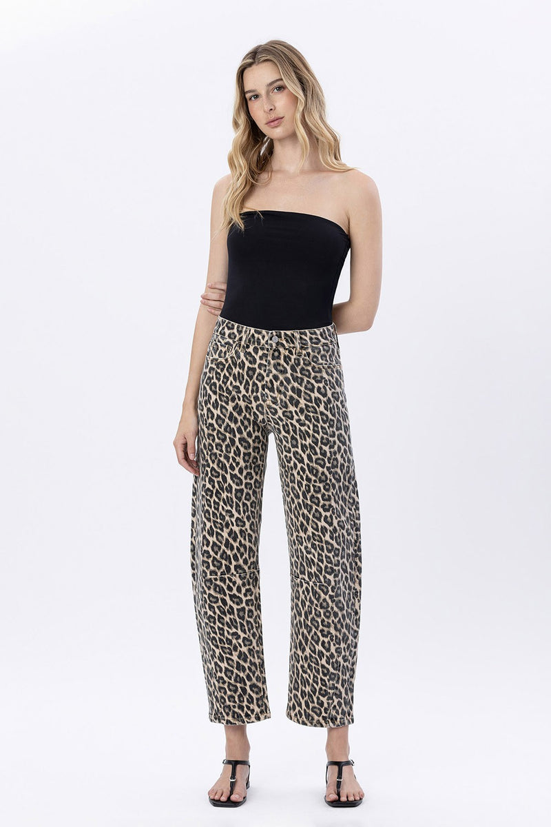 Legacy Leopard High Rise Barrel Jeans