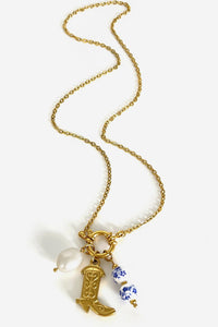 Coquette Cowboy 18K Stainless Steel Charm Necklace