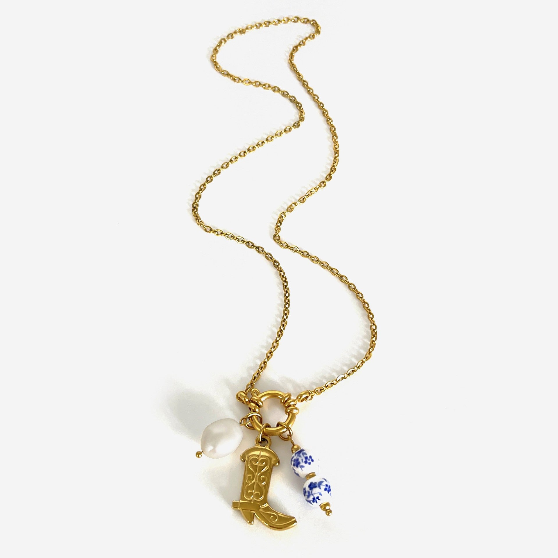Coquette Cowboy 18K Stainless Steel Charm Necklace
