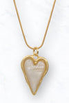 Angelic Heart Of Pearl Necklace + Earrings SET