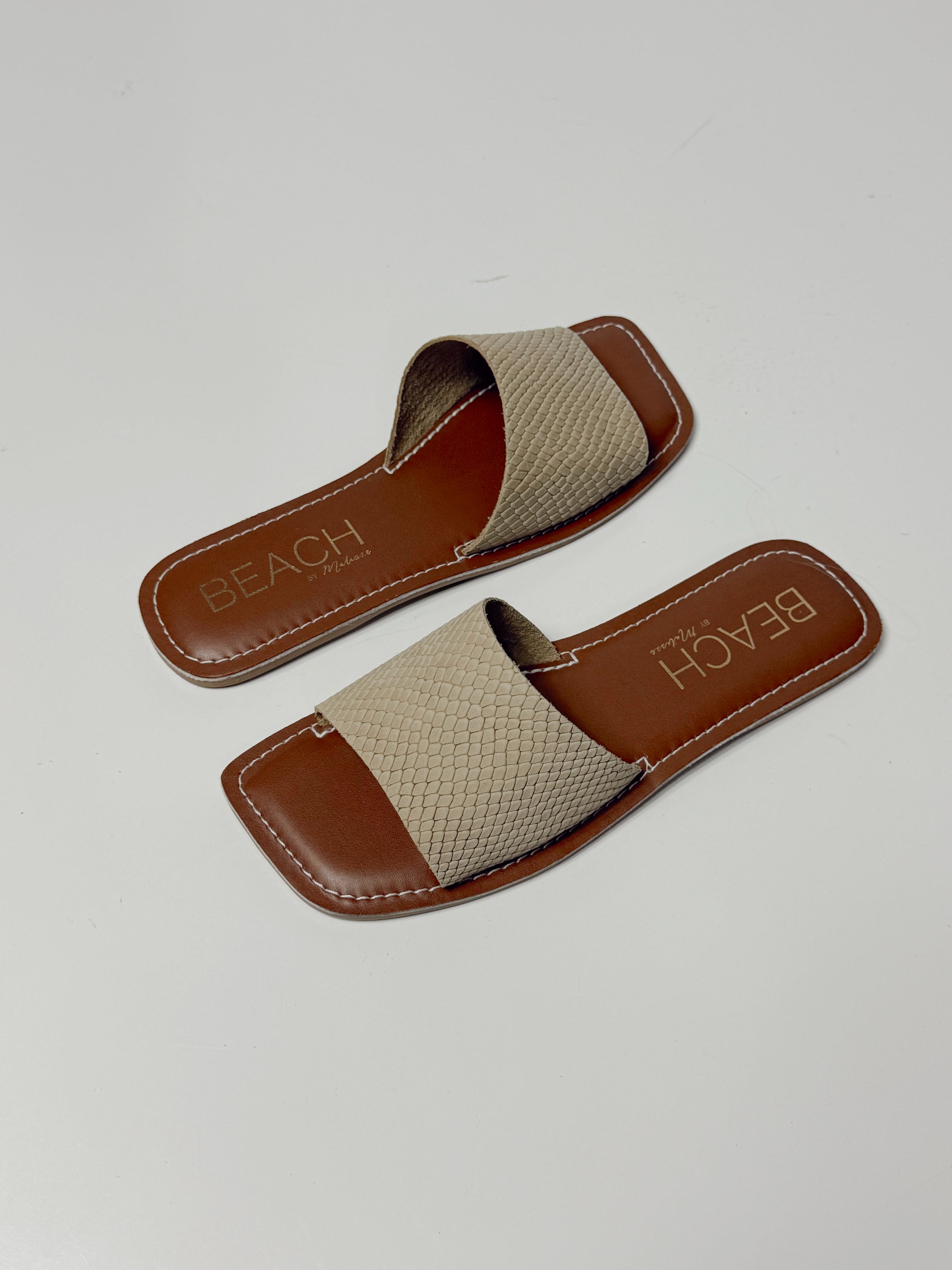 Bali Taupe Snake Suede Slides