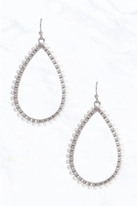 Pearl Trim Teardrop Earrings