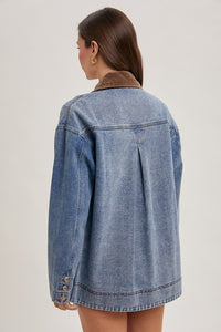 Dusty Trail Corduroy Collar Denim Barn Jacket