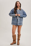 Dusty Trail Corduroy Collar Denim Barn Jacket