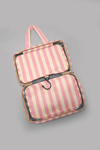 Sunset Boulevard Striped Hanging Travel Toiletry / Makeup Organizer Bag