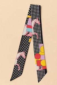 Pop Of Color Polka Dot Equestrian Satin Scarf / Twilly