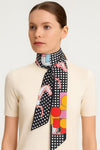 Pop Of Color Polka Dot Equestrian Satin Scarf / Twilly
