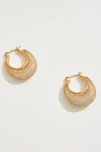 14K Gold Dipped Cubic Zirconia Pin Catch Luxe Earrings