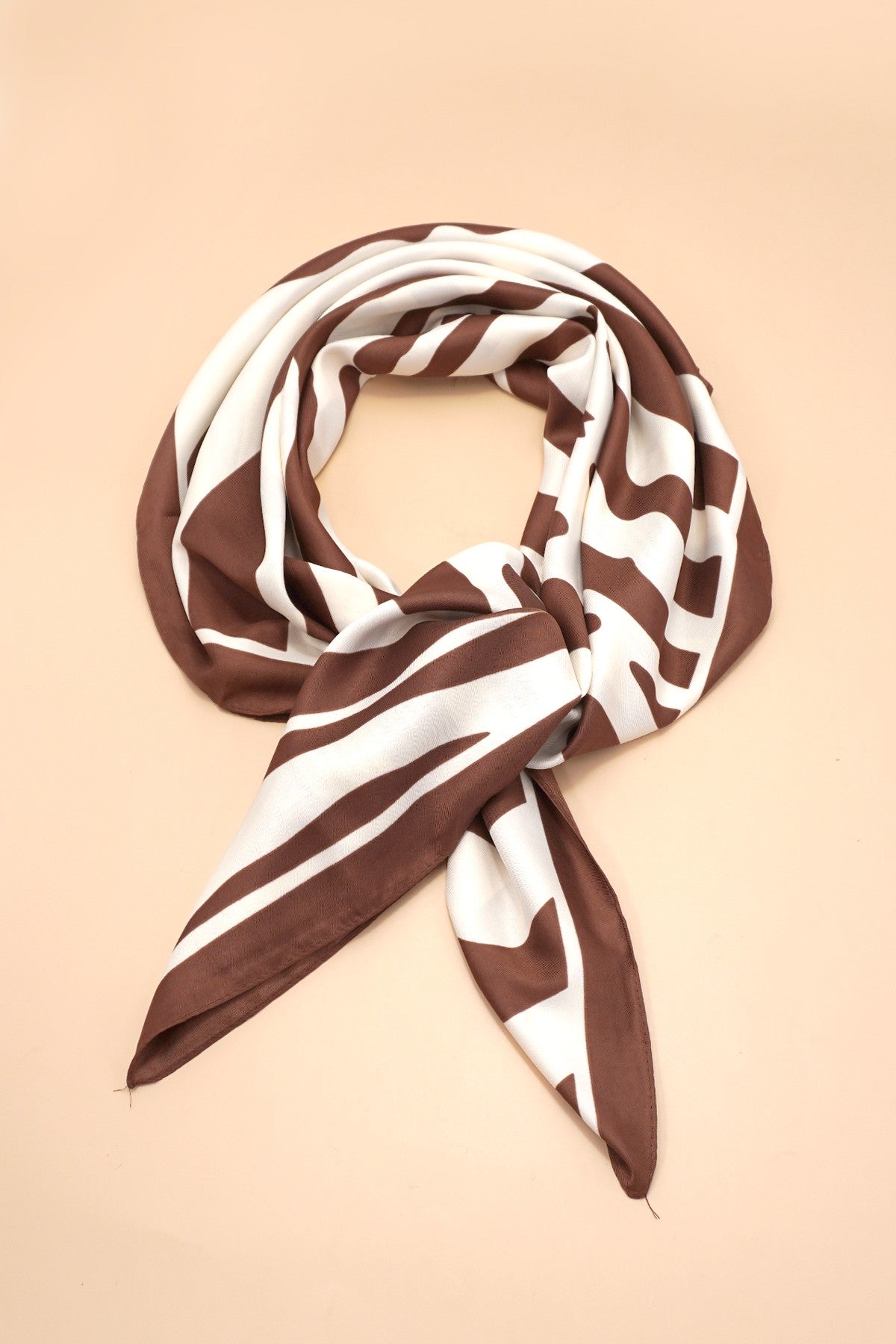 Timeless Vintage Satin Zebra Print Square Scarf