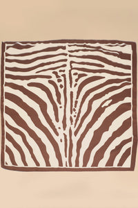 Timeless Vintage Satin Zebra Print Square Scarf