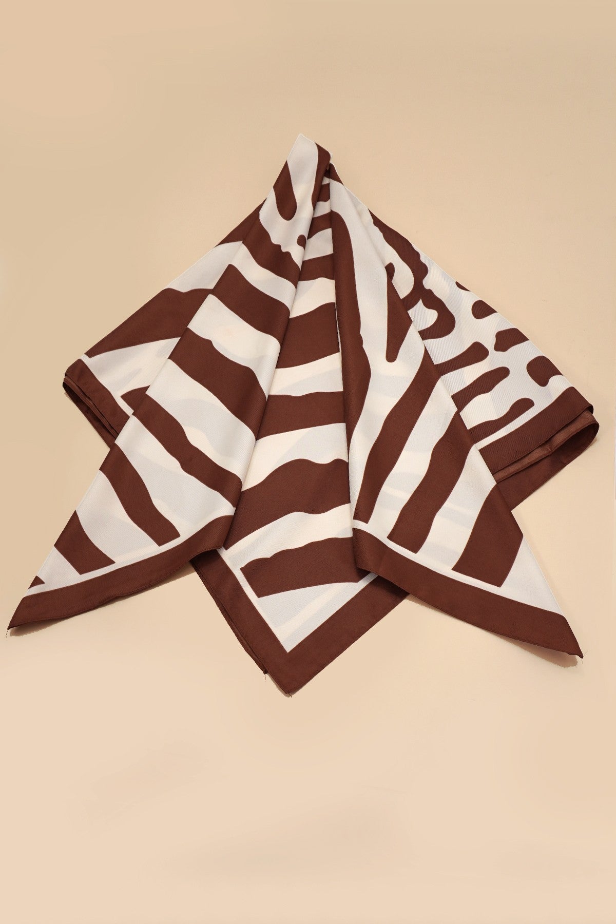 Timeless Vintage Satin Zebra Print Square Scarf