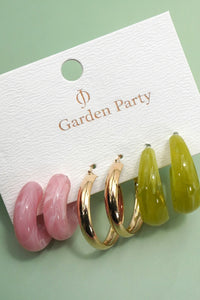 Garden Party Trio Earrings Set of 3