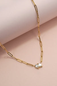 The Divine Duet Double Stone 18K Gold Dipped Necklace
