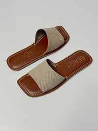 Bali Taupe Snake Suede Slides
