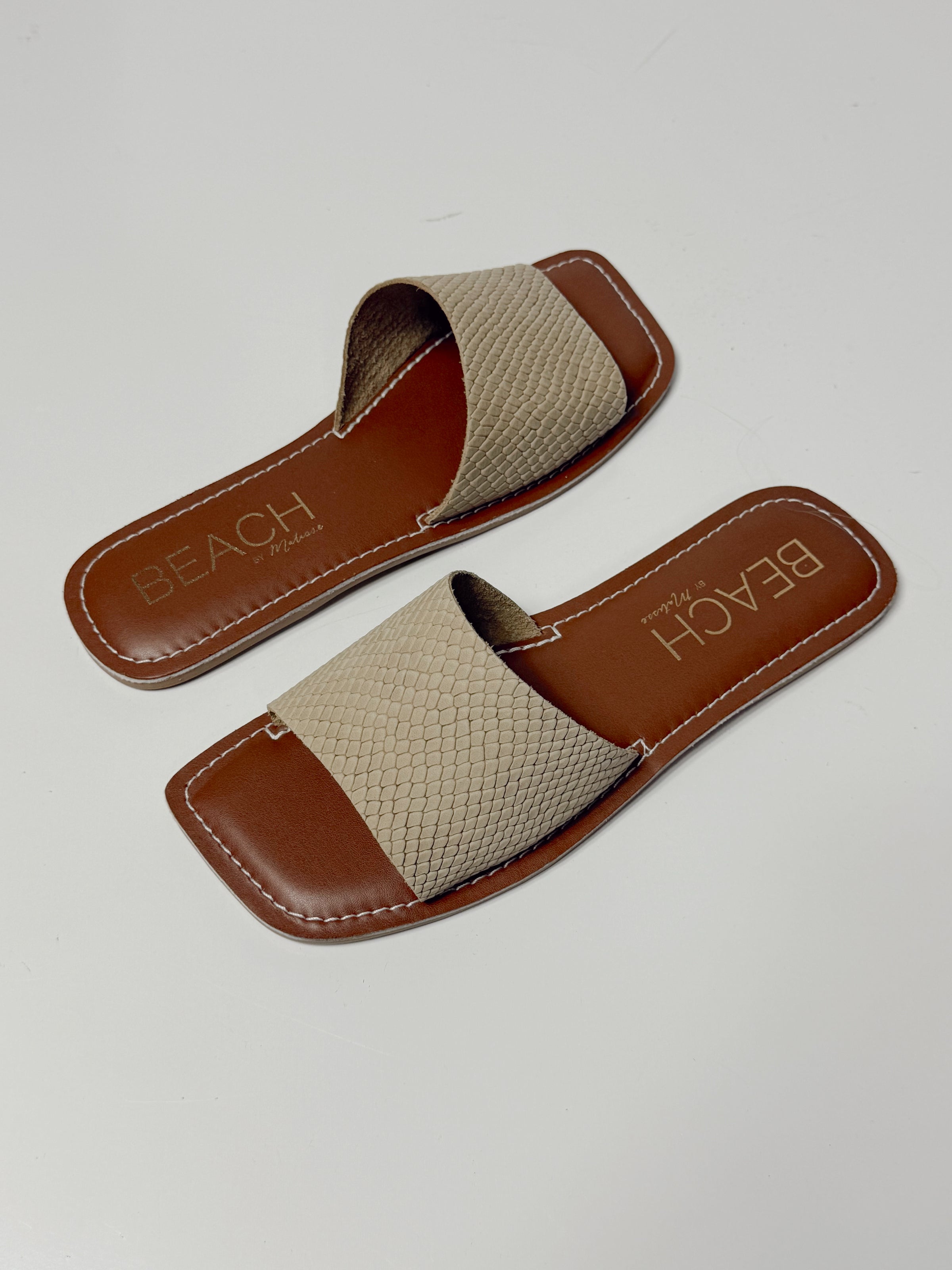 Bali Taupe Snake Suede Slides