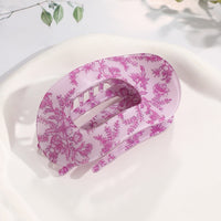 Jumbo Assorted Floral Flat Lay Oval Claw Clip
