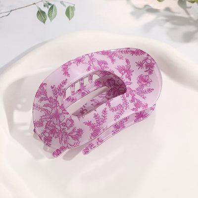 Jumbo Assorted Floral Flat Lay Oval Claw Clip