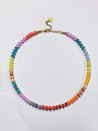Beautifully Blended Summer Sorbet Beaded Natural Stone Necklace