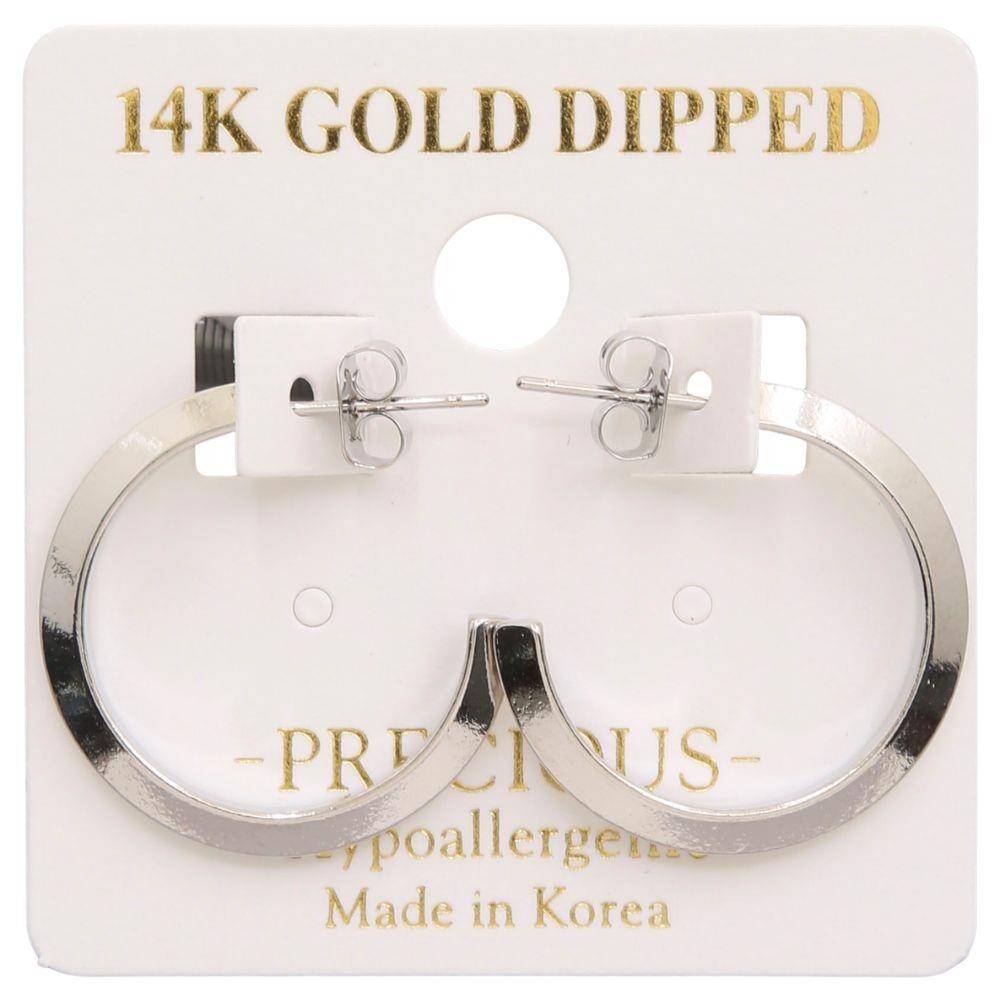 Assorted 14K Gold Dipped Brass Base + Hypoallergenic Everyday Hoop Earrings