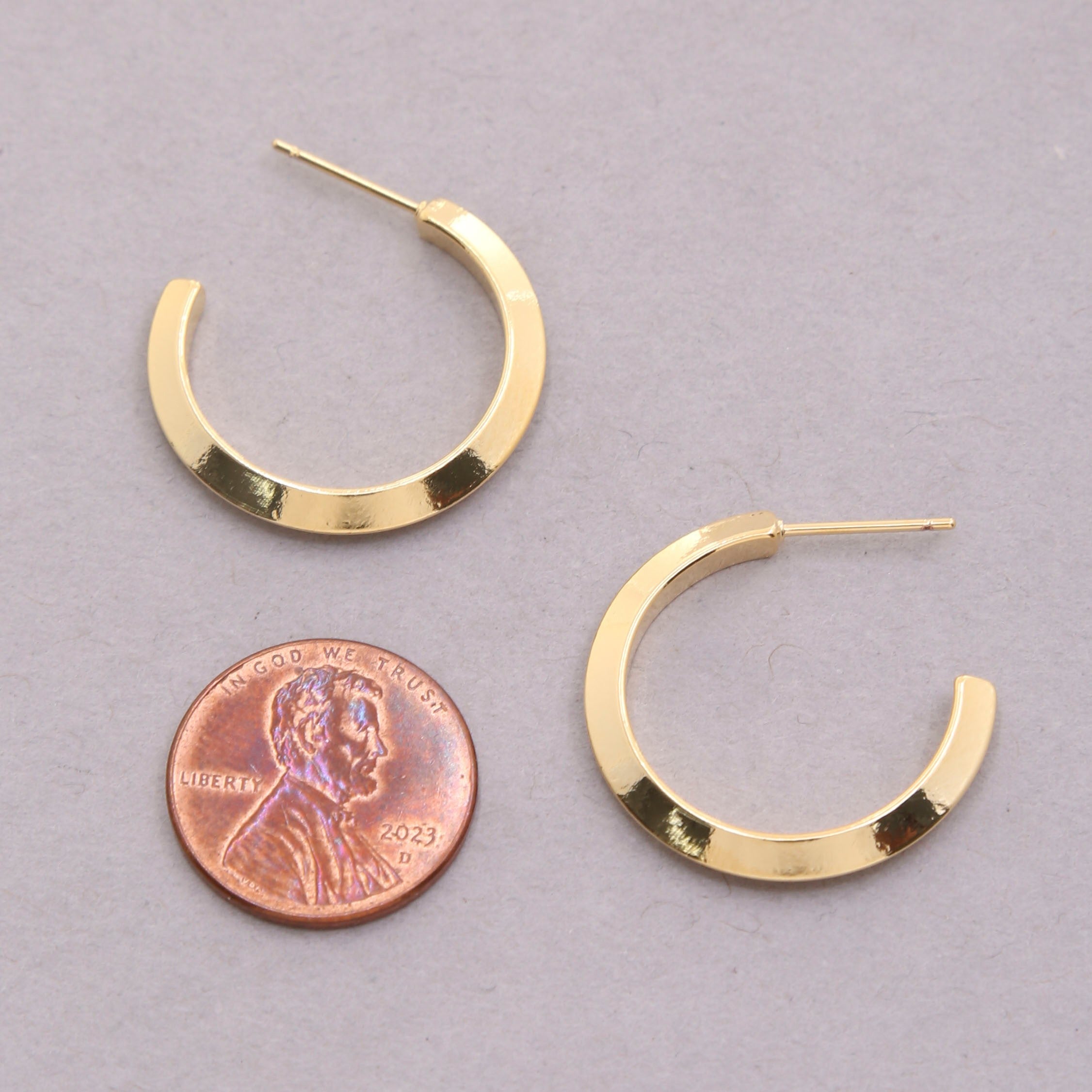 Assorted 14K Gold Dipped Brass Base + Hypoallergenic Everyday Hoop Earrings