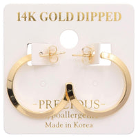 Assorted 14K Gold Dipped Brass Base + Hypoallergenic Everyday Hoop Earrings