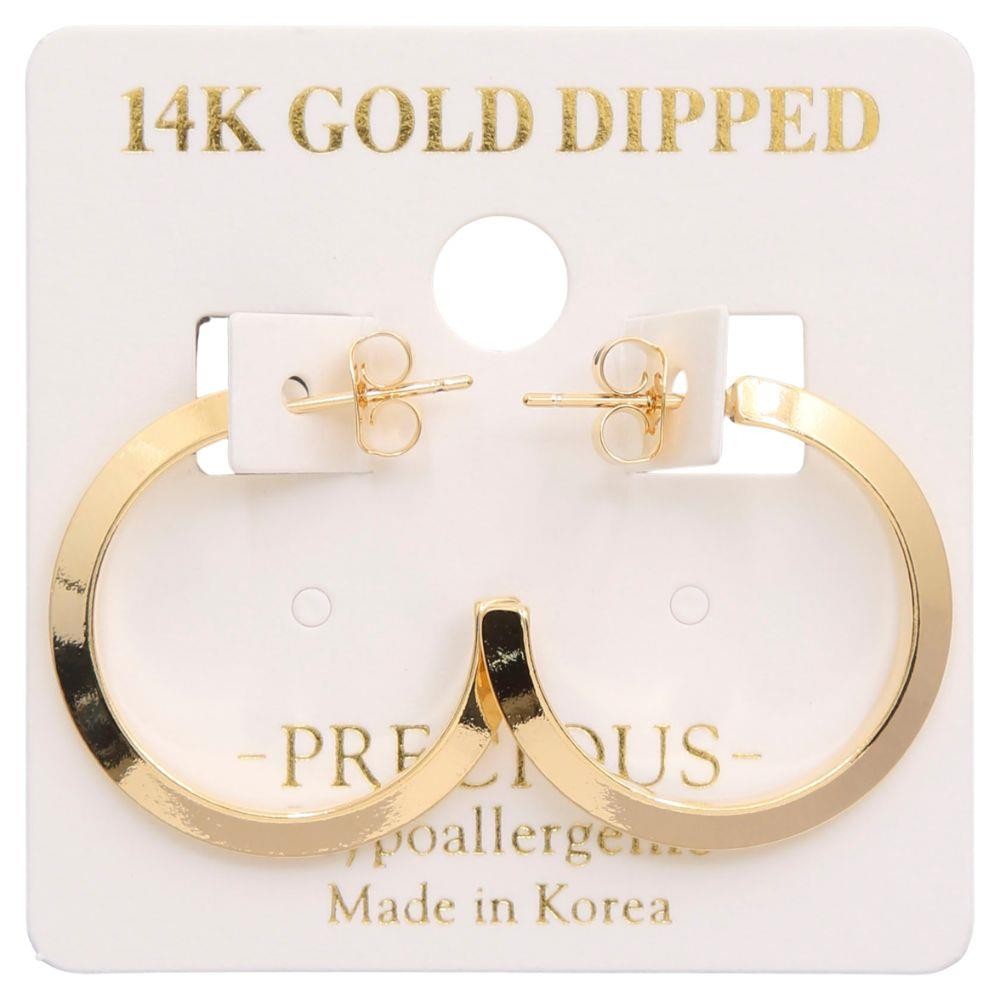 Assorted 14K Gold Dipped Brass Base + Hypoallergenic Everyday Hoop Earrings
