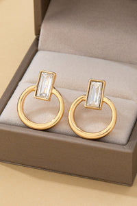 Clearly Chic Crystal Cut Door Knocker Earrings