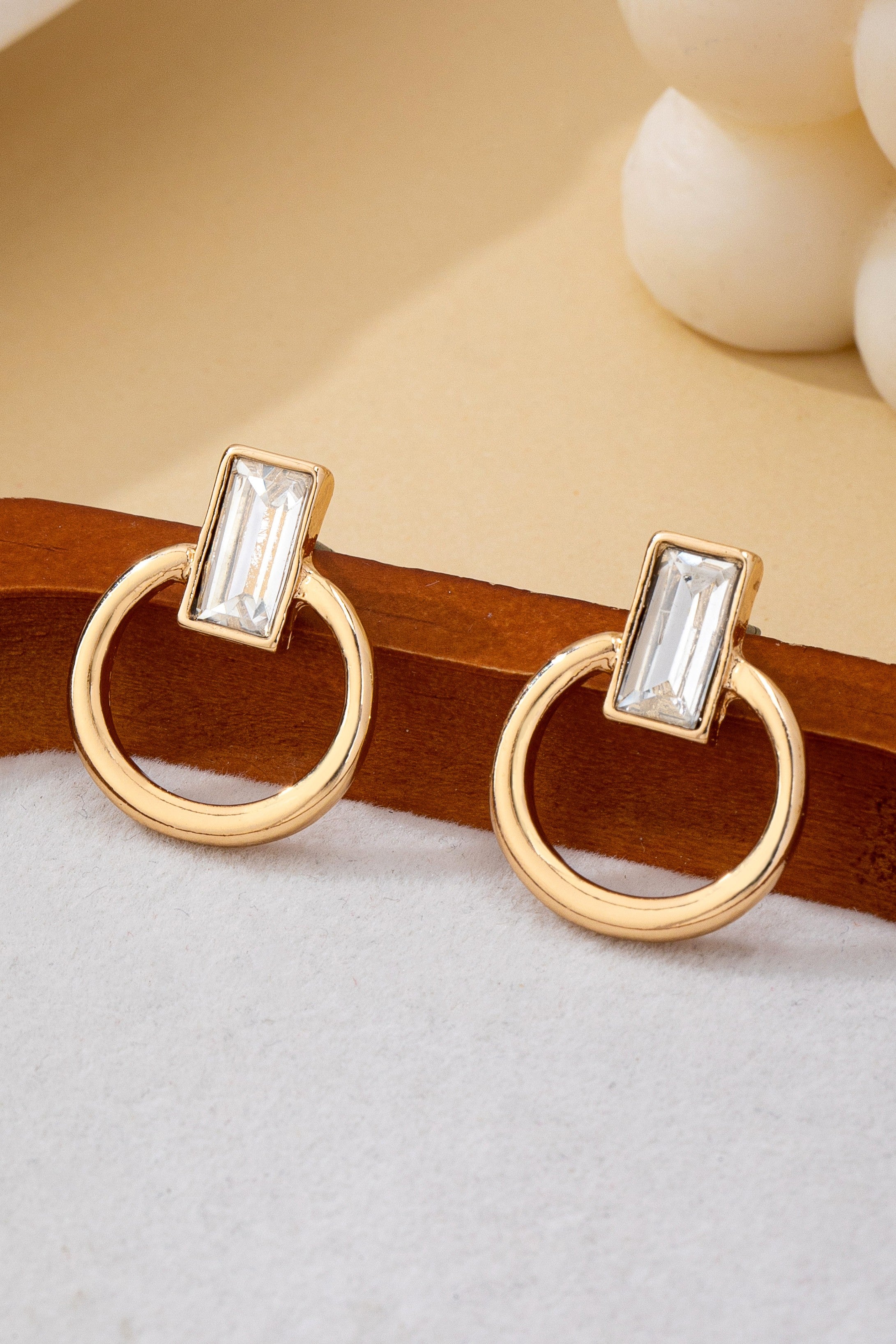 Clearly Chic Crystal Cut Door Knocker Earrings