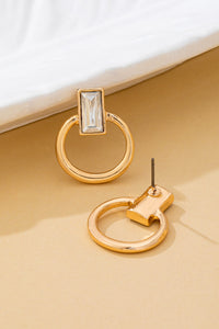 Clearly Chic Crystal Cut Door Knocker Earrings