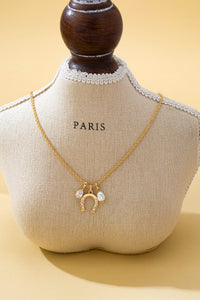Lucky Pearl Trio Charm Necklace