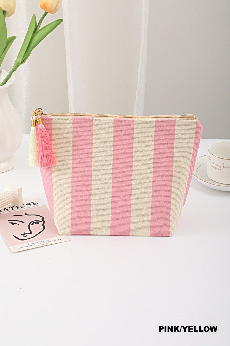 Sunshine & Sorbet Striped Cosmetic Bag