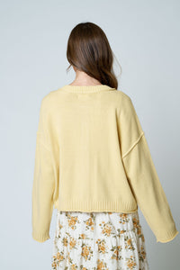Golden Hour Button Down Knit Cardigan - Butter Yellow