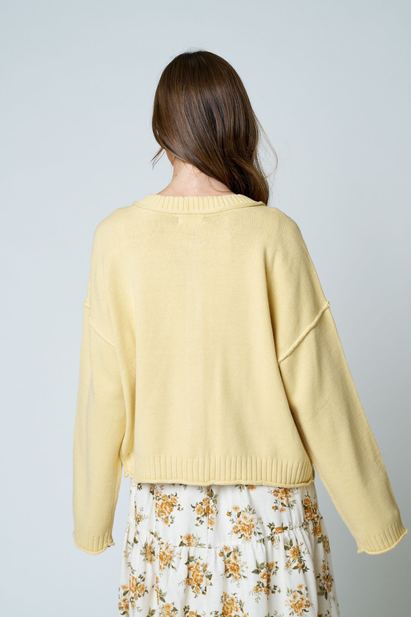 Golden Hour Button Down Knit Cardigan - Butter Yellow