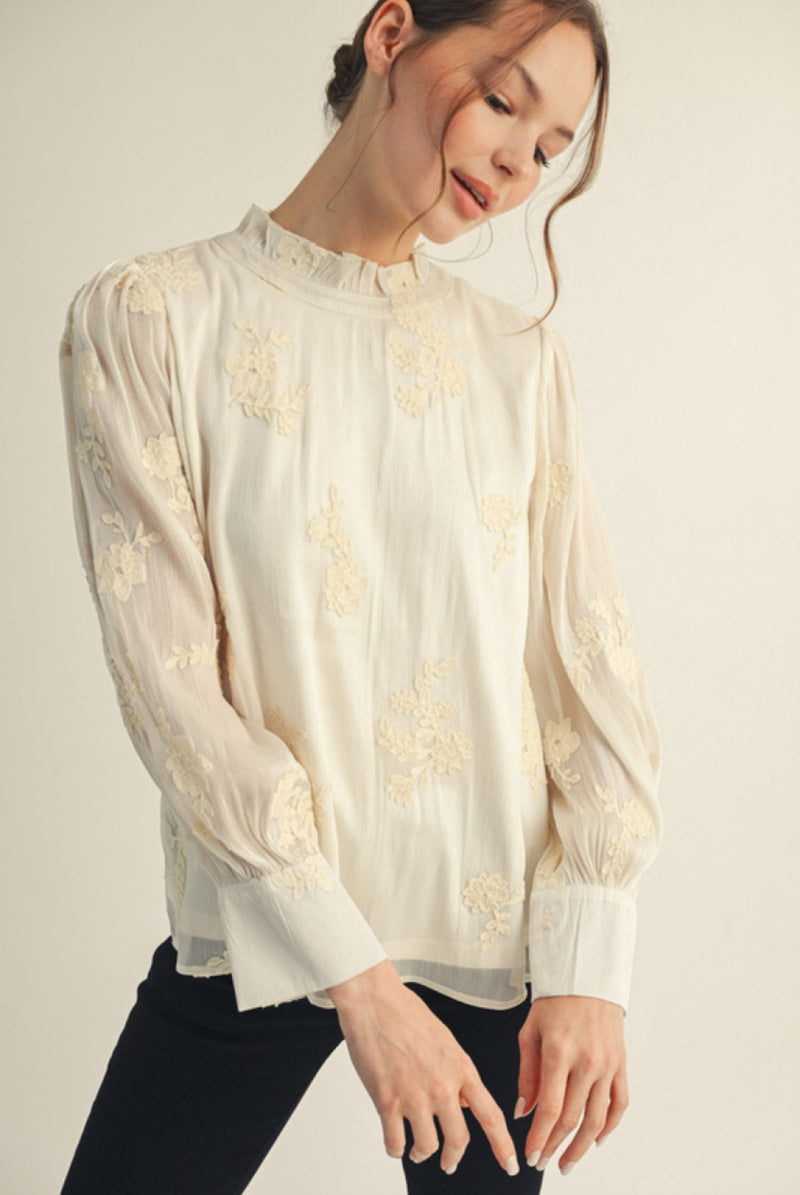 Laced In Elegant Embroidery Detailed Blouse