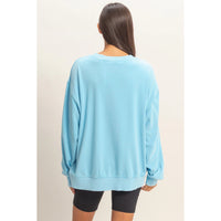 All-Day Comfort Mineral Wash Essential Pullover - Blue