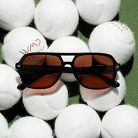 WMP 1082 Polarized RALLY Sunglasses | Black Frame + Tinted Red Lens {Court Collection}