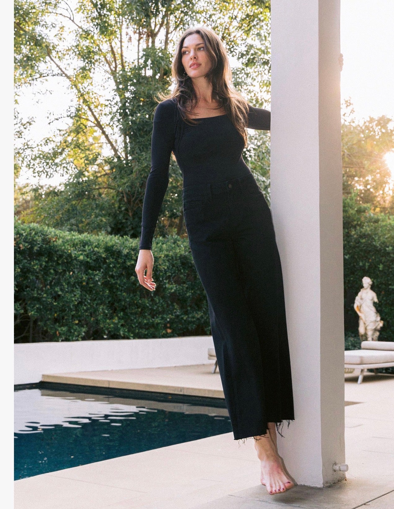 Back To Business Black High Rise Wide Leg Crop Jeans