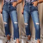 Brooklyn High Rise Distressed Cropped Jeans