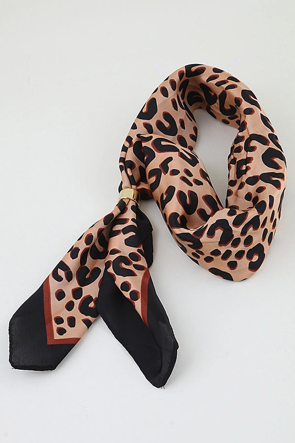 Outfit Elevated Chic Leopard Scarf + Gold Scarf Ring Set