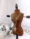 Comforted 18" Gold Pave Cross Pendant Necklace