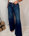 Vegas High Rise Wide Leg Detailed Jeans - Dark
