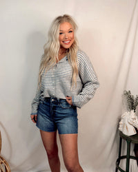 Honey High Rise Raw Hem Denim Shorts