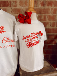 Santa Claus Is Coming To Texas Kids Graphic