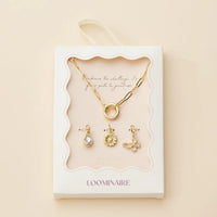 Path To Greatness Gold Dipped Necklace + Charm Trio Set