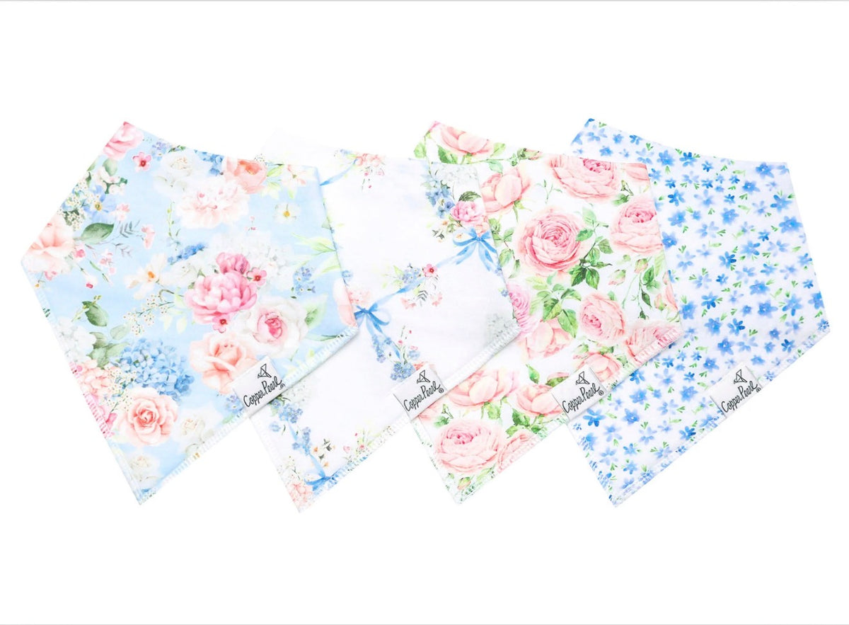 Copper Pearl Baby Bandana Bibs Set of 4 - Genevieve