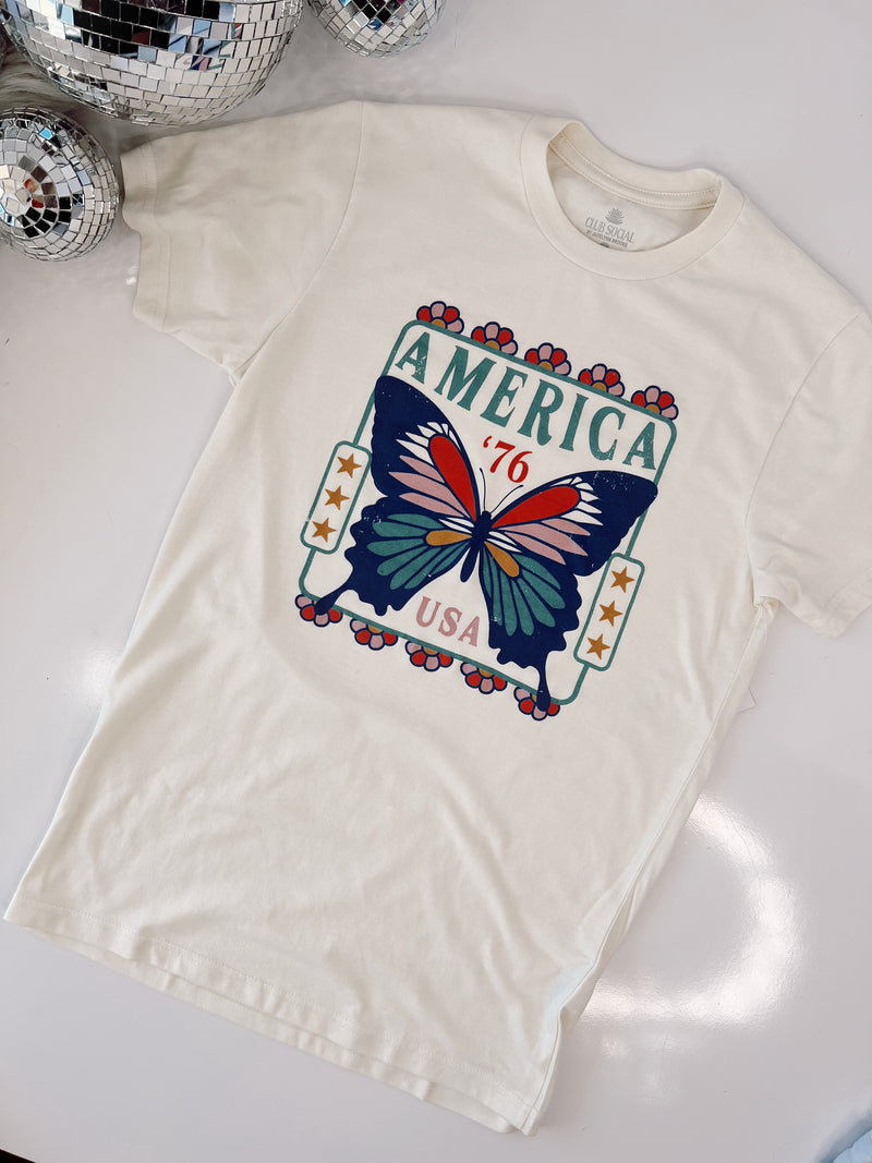 America '76 Butterfly Graphic Tee