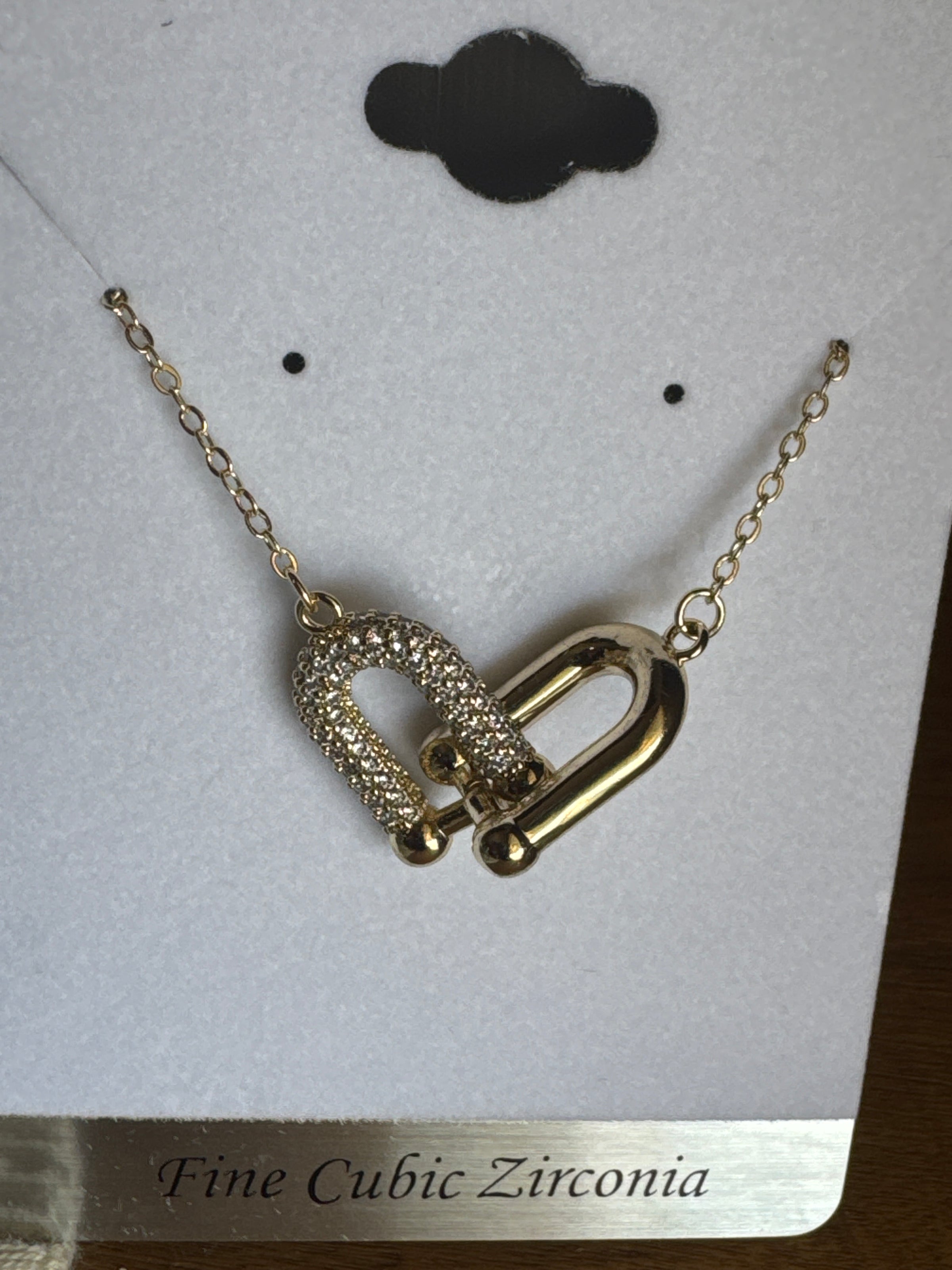 Pave and Polished Interlocking Necklace
