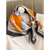 Warm Tones Vintage Equestrian Print Square Scarf