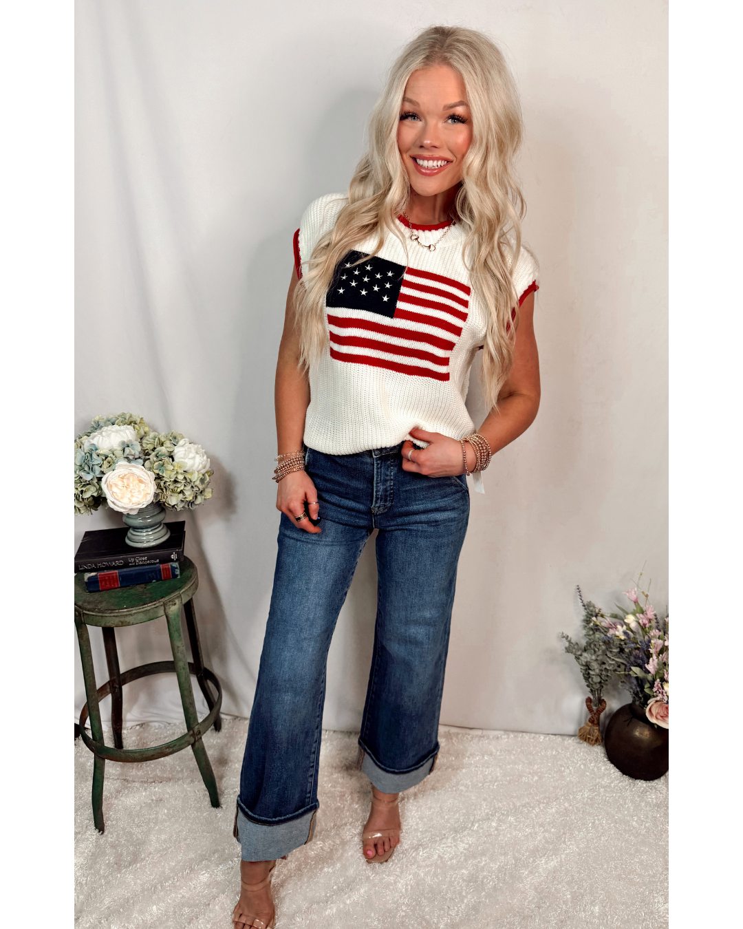 Starry Eyed Nights Contrast Knit Sweater Top / Vest